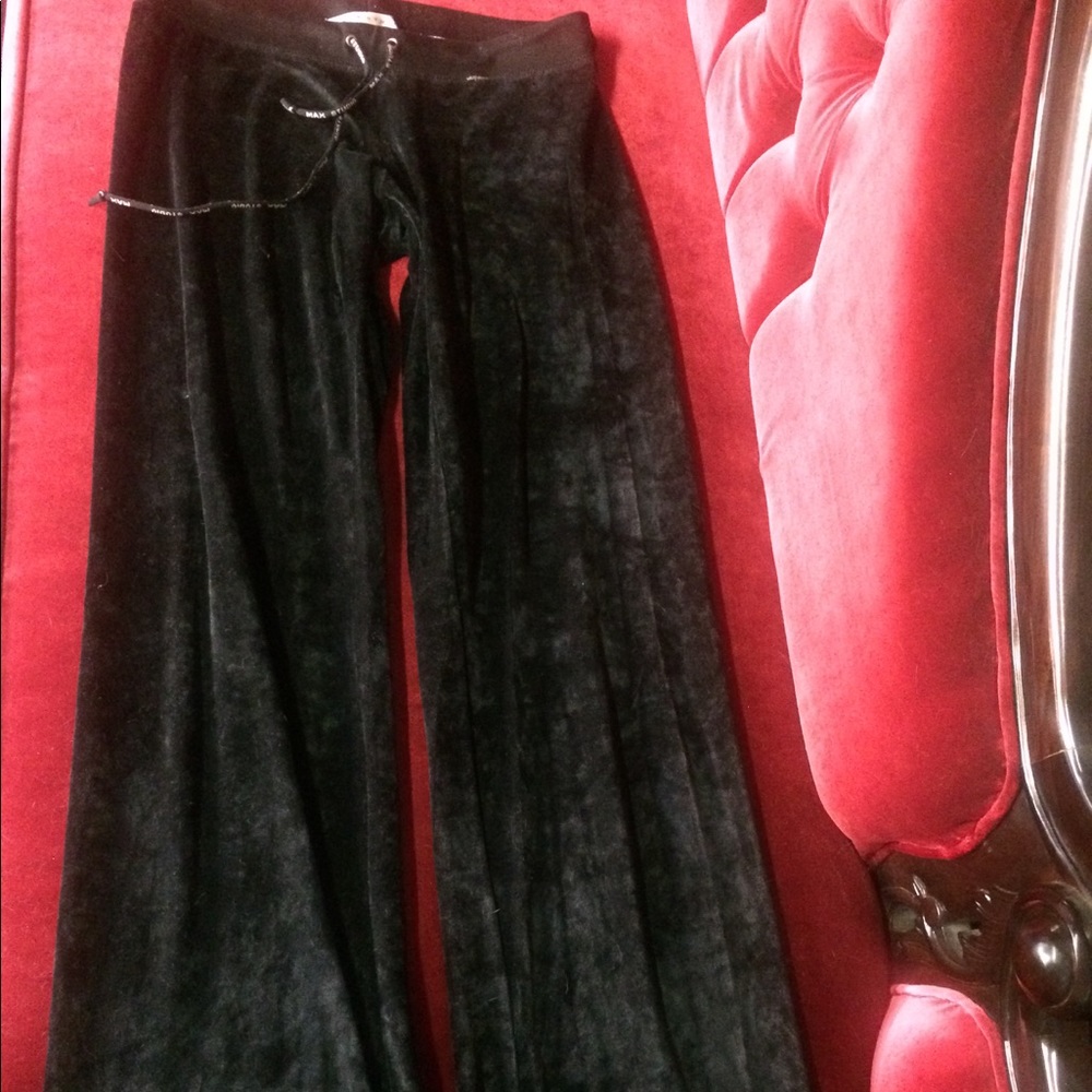 Max Studio Black Velour Yoga/Lounge Pants