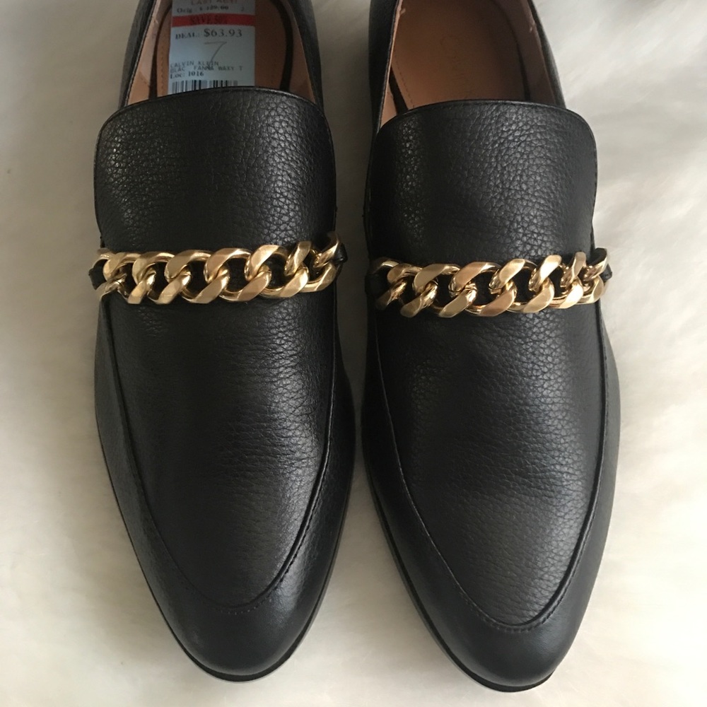 New! Calvin Klein Black Slip On Loafers