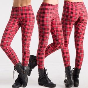 Stylish RED Plaid Leggings