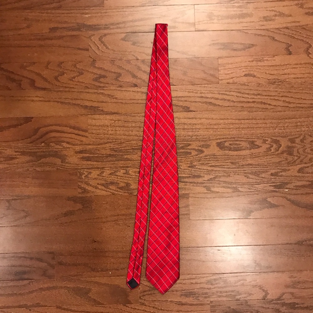 Red checkered brooks brothers silk tie