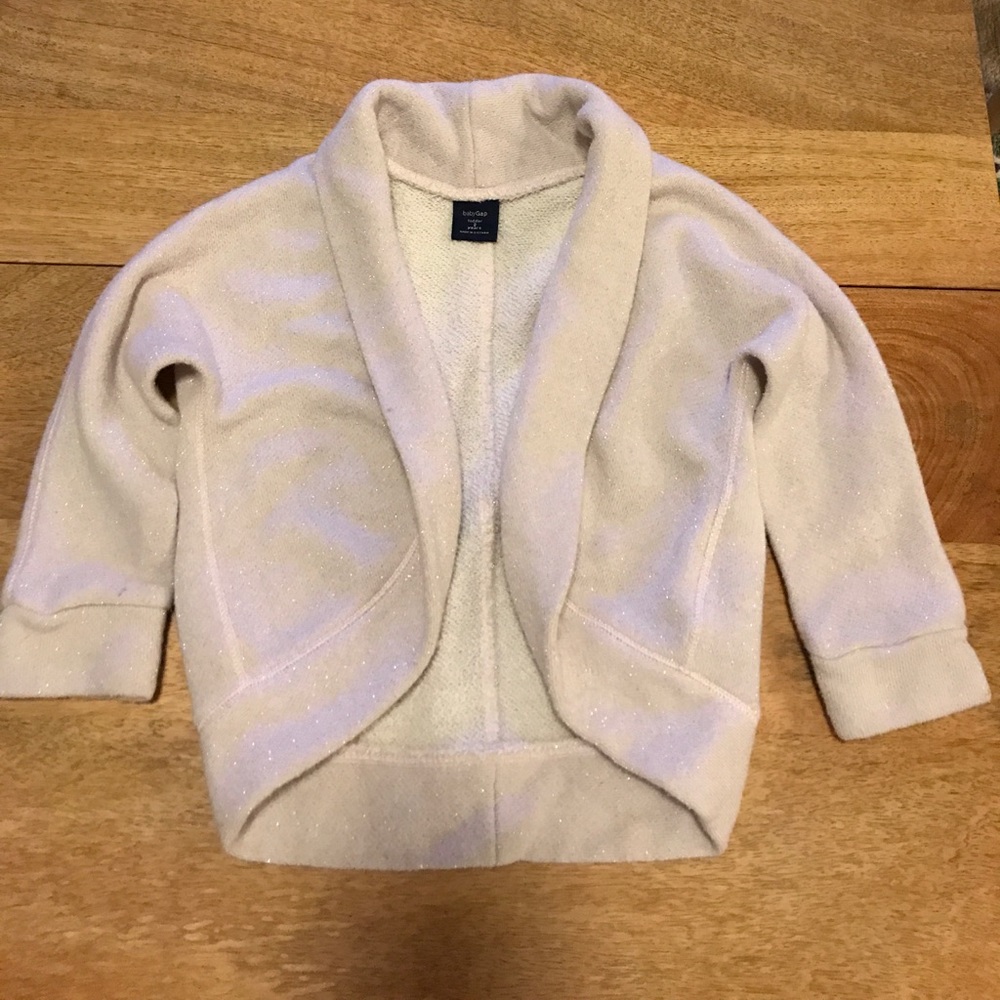 Baby Gap 2T shimmer pink sweatshirt cardigan