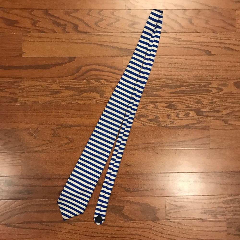 Blue and white striped Brooks brother Silk tie