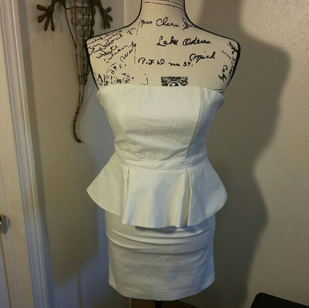 White Peplum Dress