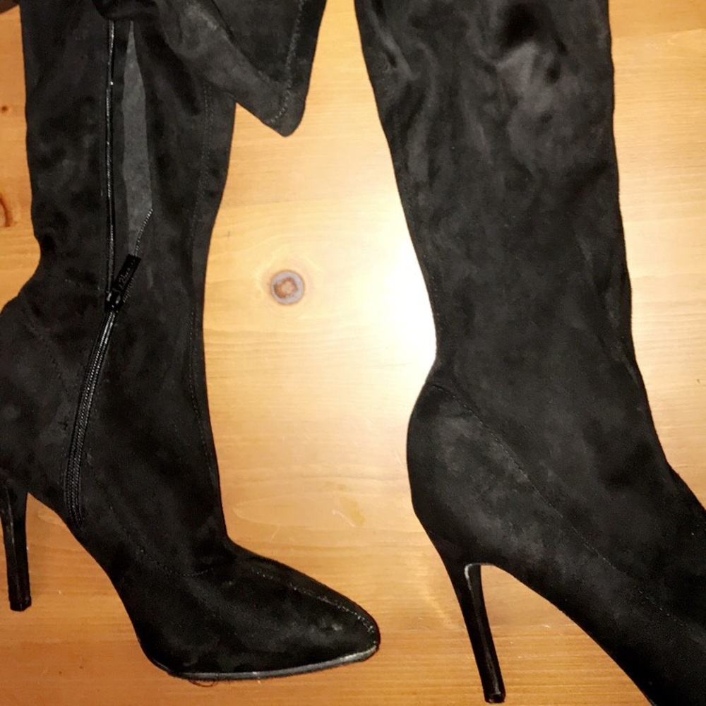 suede thigh high boots size 9