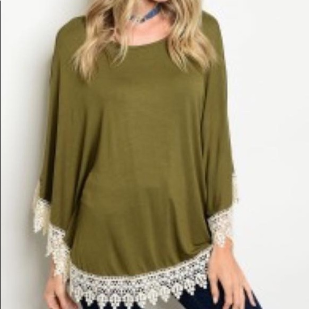 Olive crochet Tunic bnwt - Picture 1 of 1