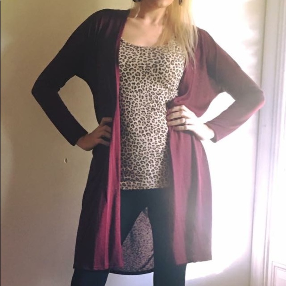 Bnwt wine Cardigan
