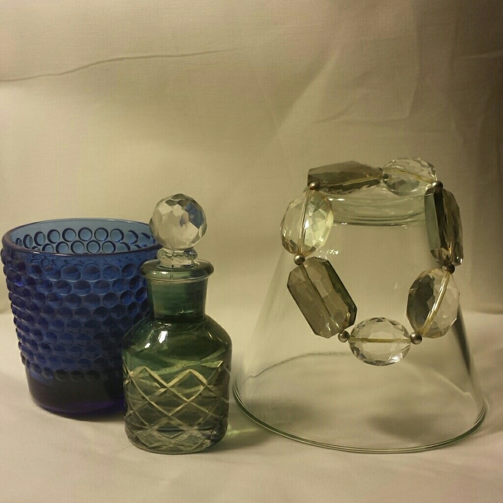 Chunky clear & smoky quartz crystal bracelet, NWOT