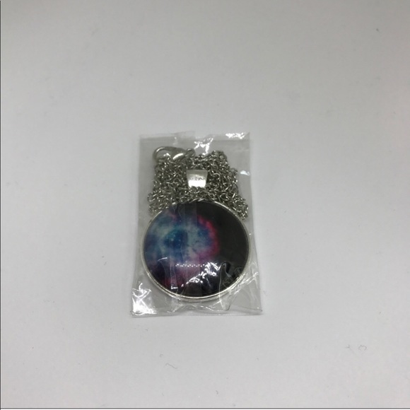 Silver Star Cluster Galaxy Space Necklace - Picture 7 of 7