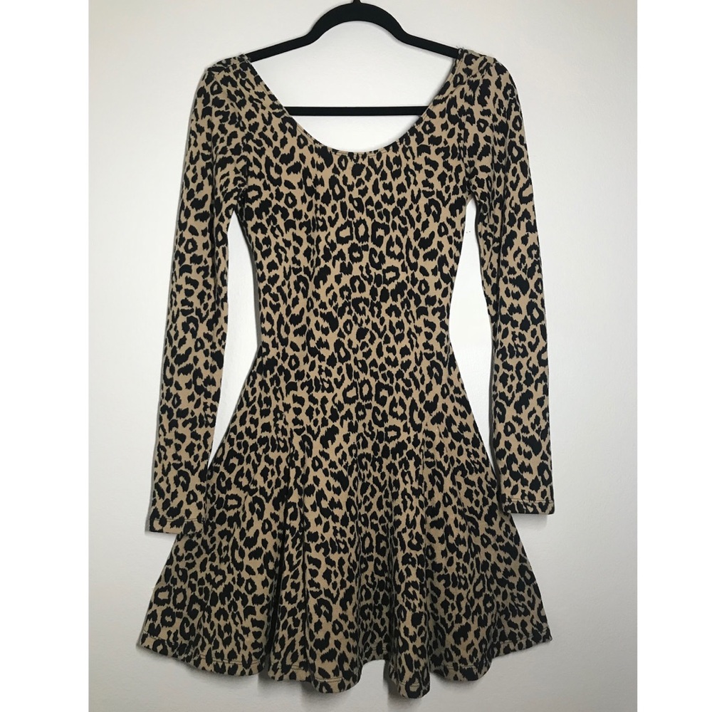 Betsy Johnson Leopard Skater Sweater Dress