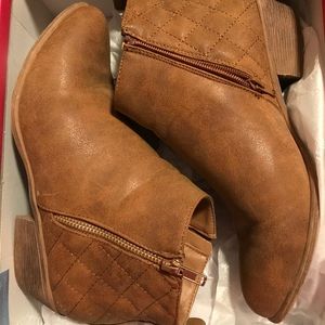 Justfab Cognac Booties. Size 9