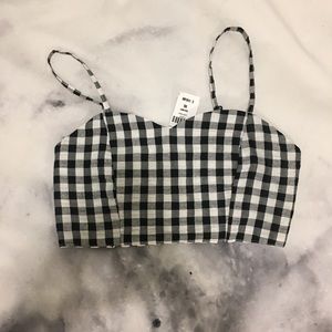 LF Tops - SOLD LF Gingham Sweetheart Crop Top LF Tops - SOLD LF Gingham Sweetheart Crop Top