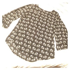 Black and White Elephant Print Shirt