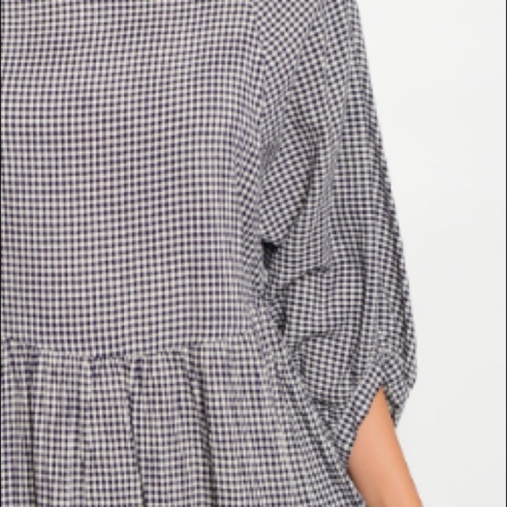 Navy & white gingham plaid dress, NEW! - Picture 5 of 8