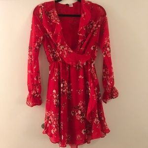Floral red dress