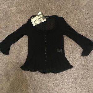 Betsey Johnson black sheer top