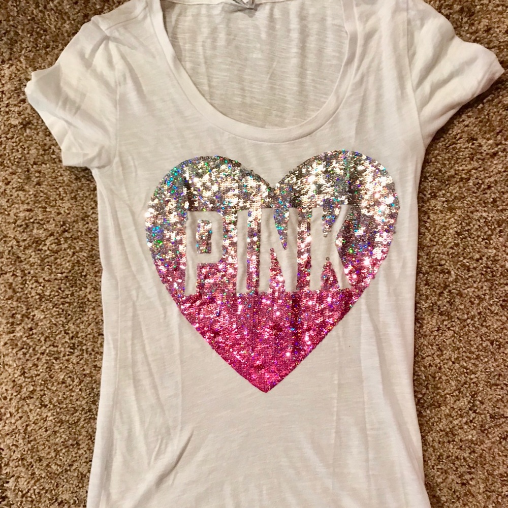 Sequin heart shape vs tee