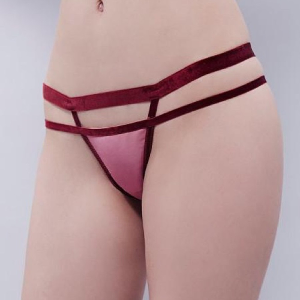 ✨For Love & Lemons 🍋  Velvet thong BNWOT Size S✨