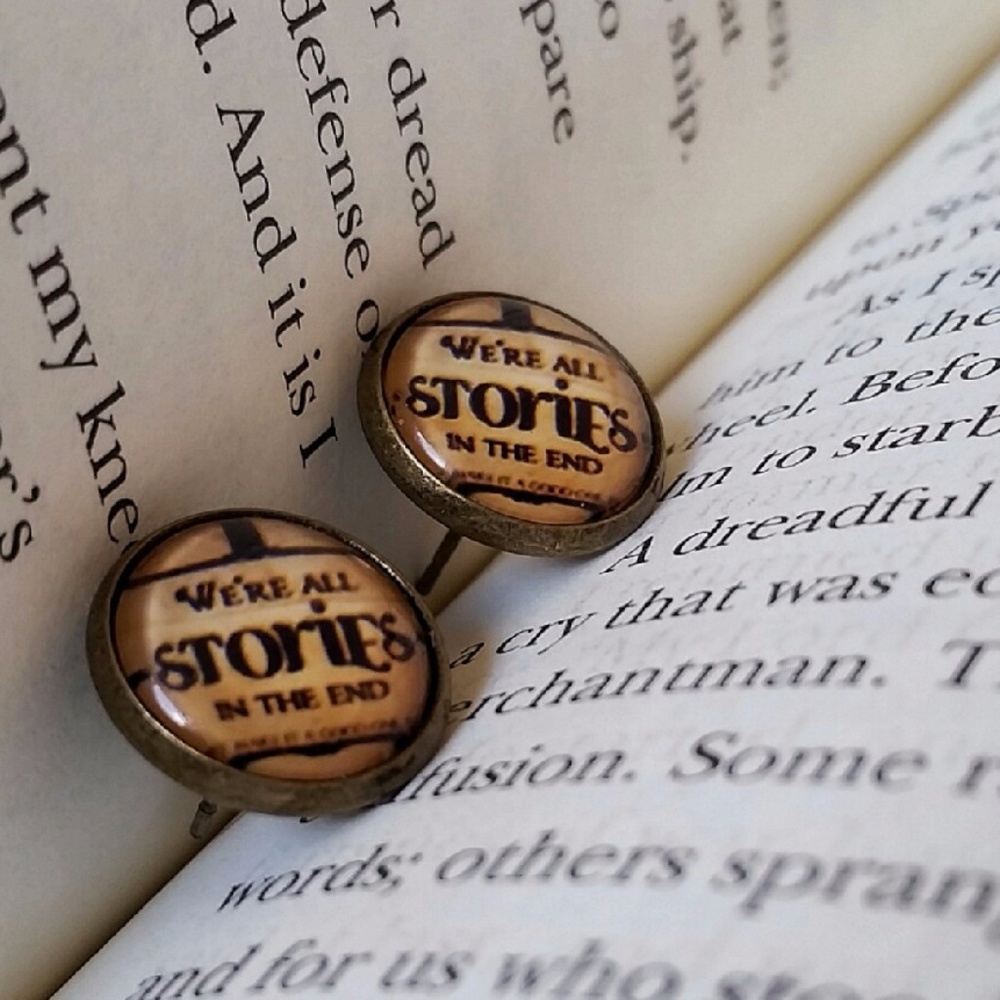 "We're All Stories In The End" Stud Earrings
