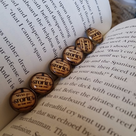 "We're All Stories In The End" Stud Earrings - Picture 5 of 5