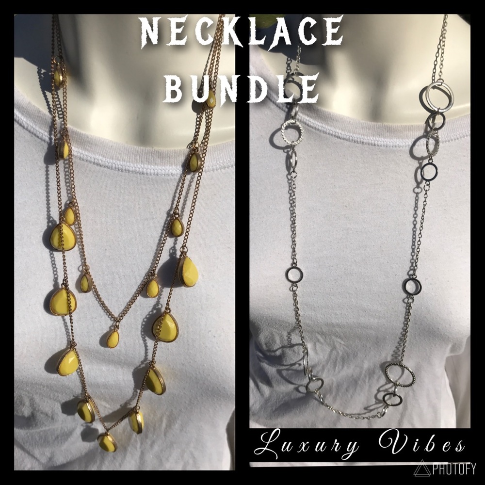 2 necklaces. Perfectly paired with a sweater.