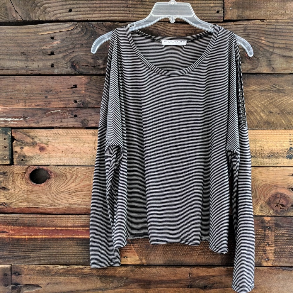 Project Social T Long Sleeve Cold Shoulder Tee