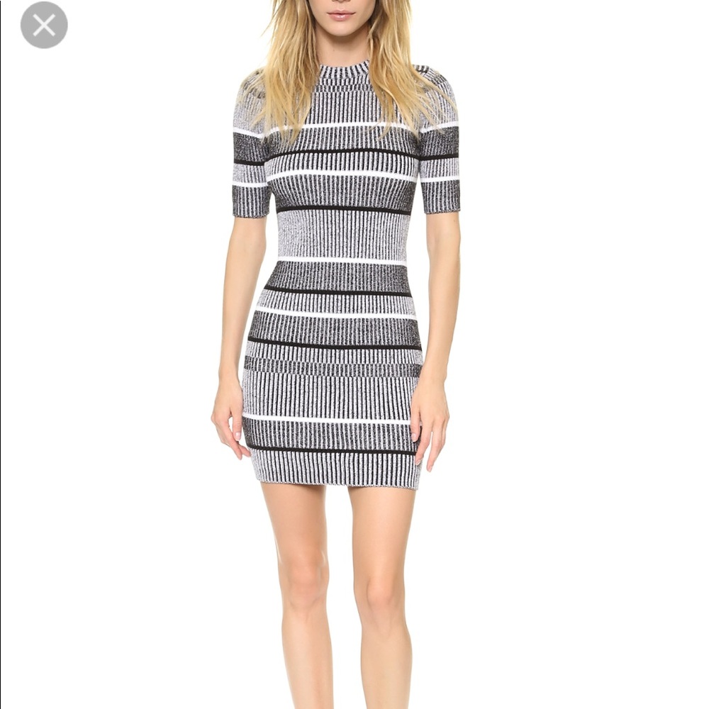 T by Alexander wang rib knit striped dress