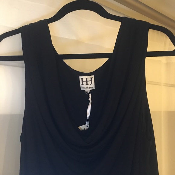 Haute Hippie Black Cowl Sheath Dress Size S - Picture 2 of 3