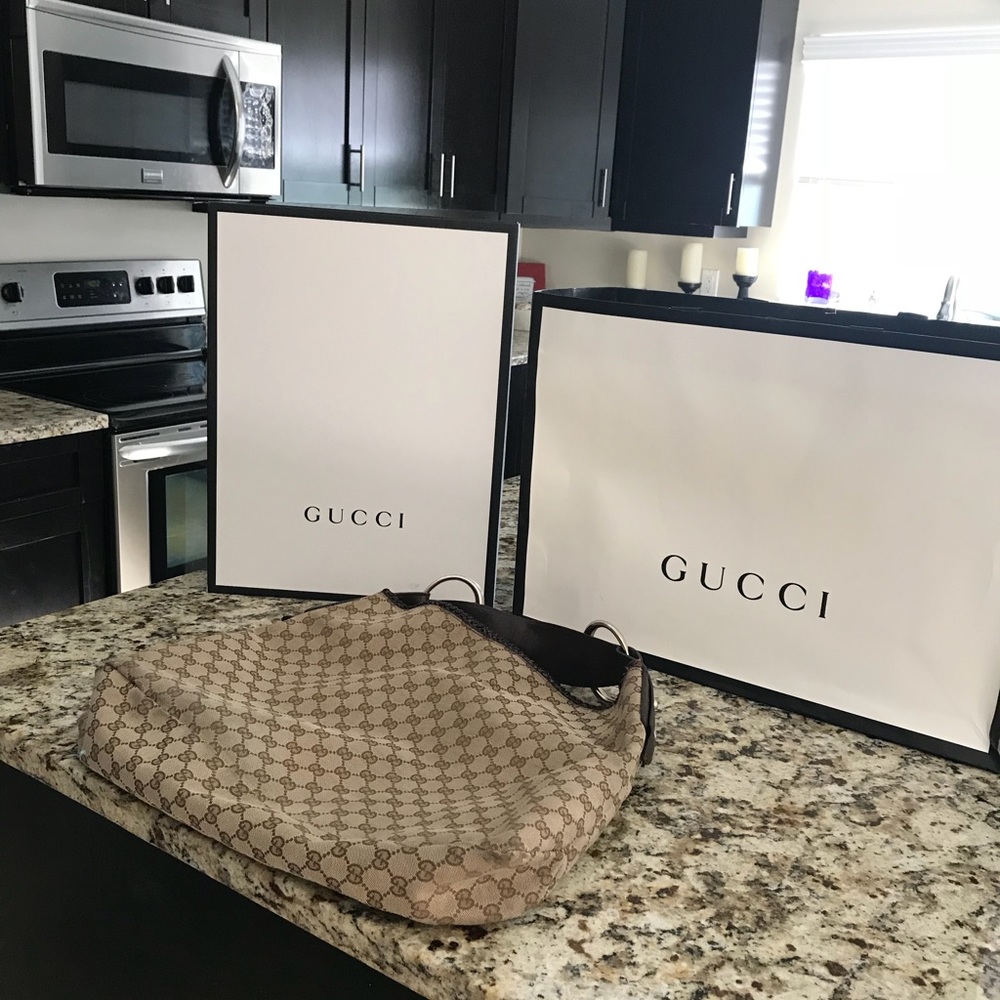 Authentic Gucci Hobo Horsebit Handbag Extra Large