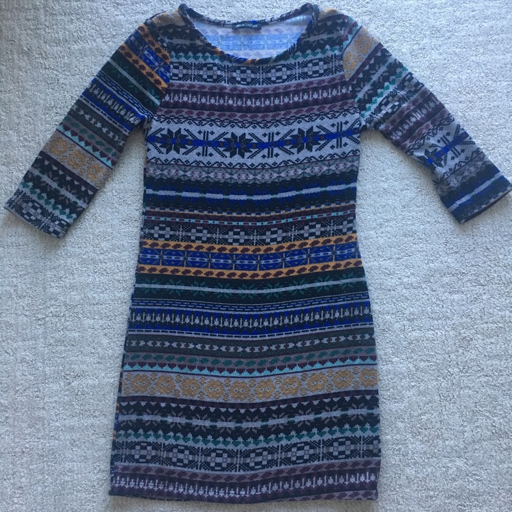 Form fitting sweater dress