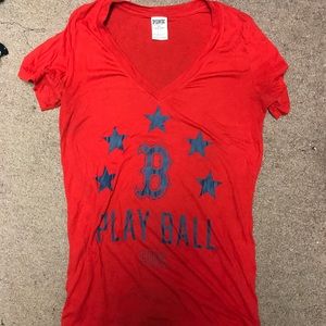 Victoria secret pink shirt. Boston red six. Large