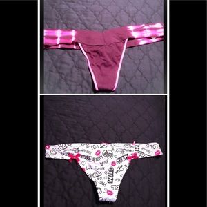2 THONGS  ONE VICTORIA SECRET PINK