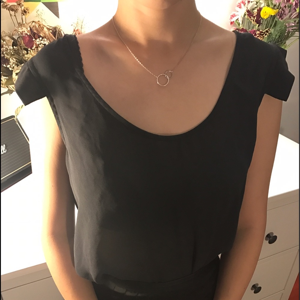 Dark grey/Black office blouse - Picture 2 of 3