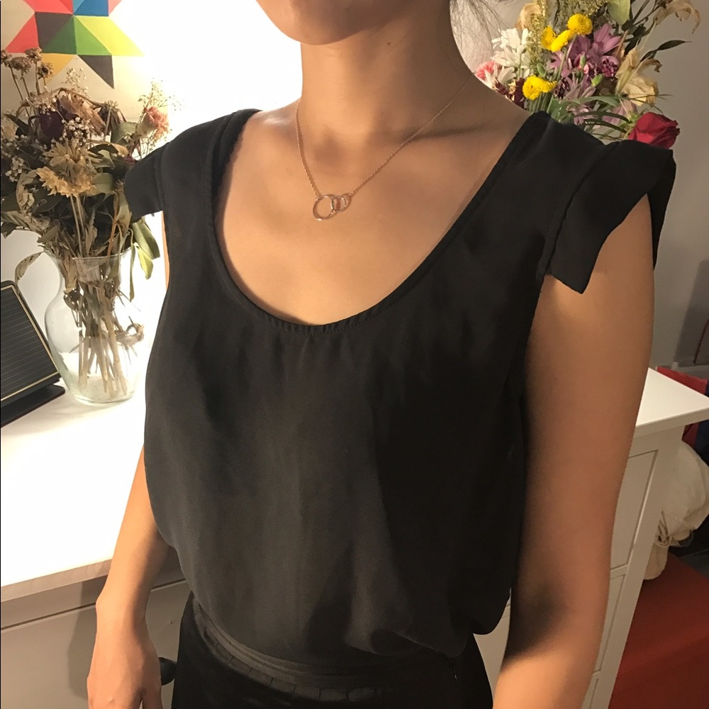 Dark grey/Black office blouse - Picture 3 of 3