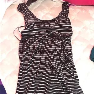 White and Black stripe maxi dress