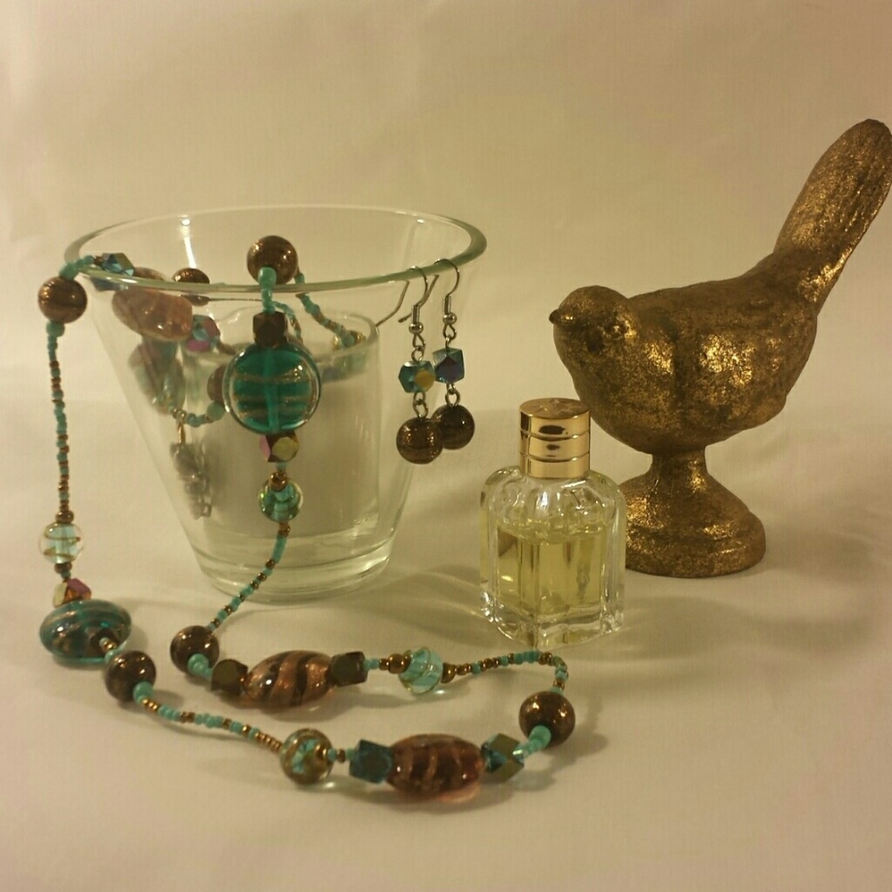 Charming Charlie long necklace and earring set