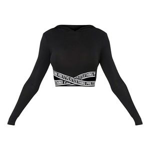 Pretty Little Thing logo cropped hoodie xs
