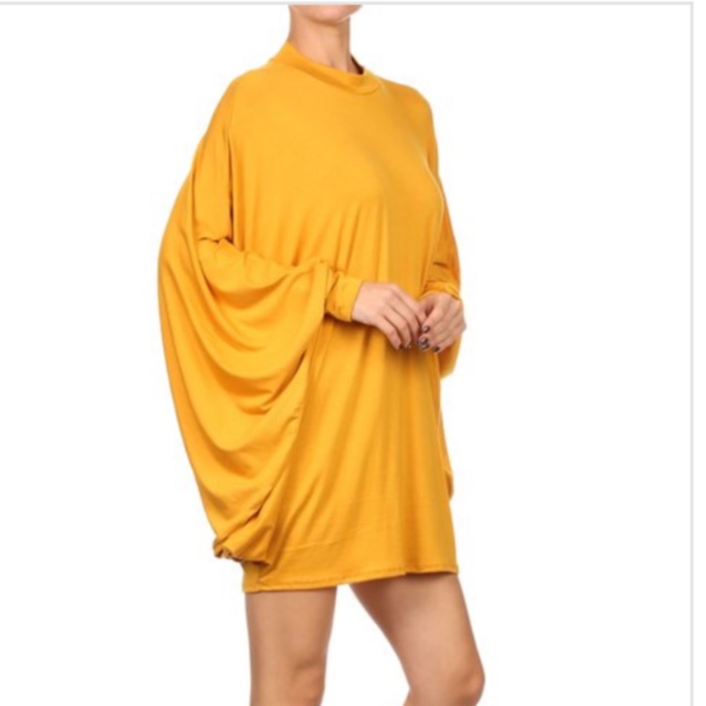 Long dolman sleeves drape Poncho top, tunic dress - Picture 7 of 7