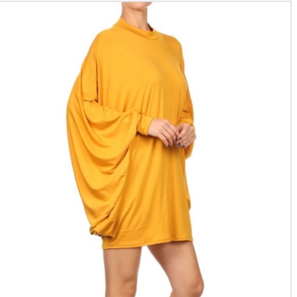 Long dolman sleeves drape Poncho top, tunic dress - Picture 7 of 7