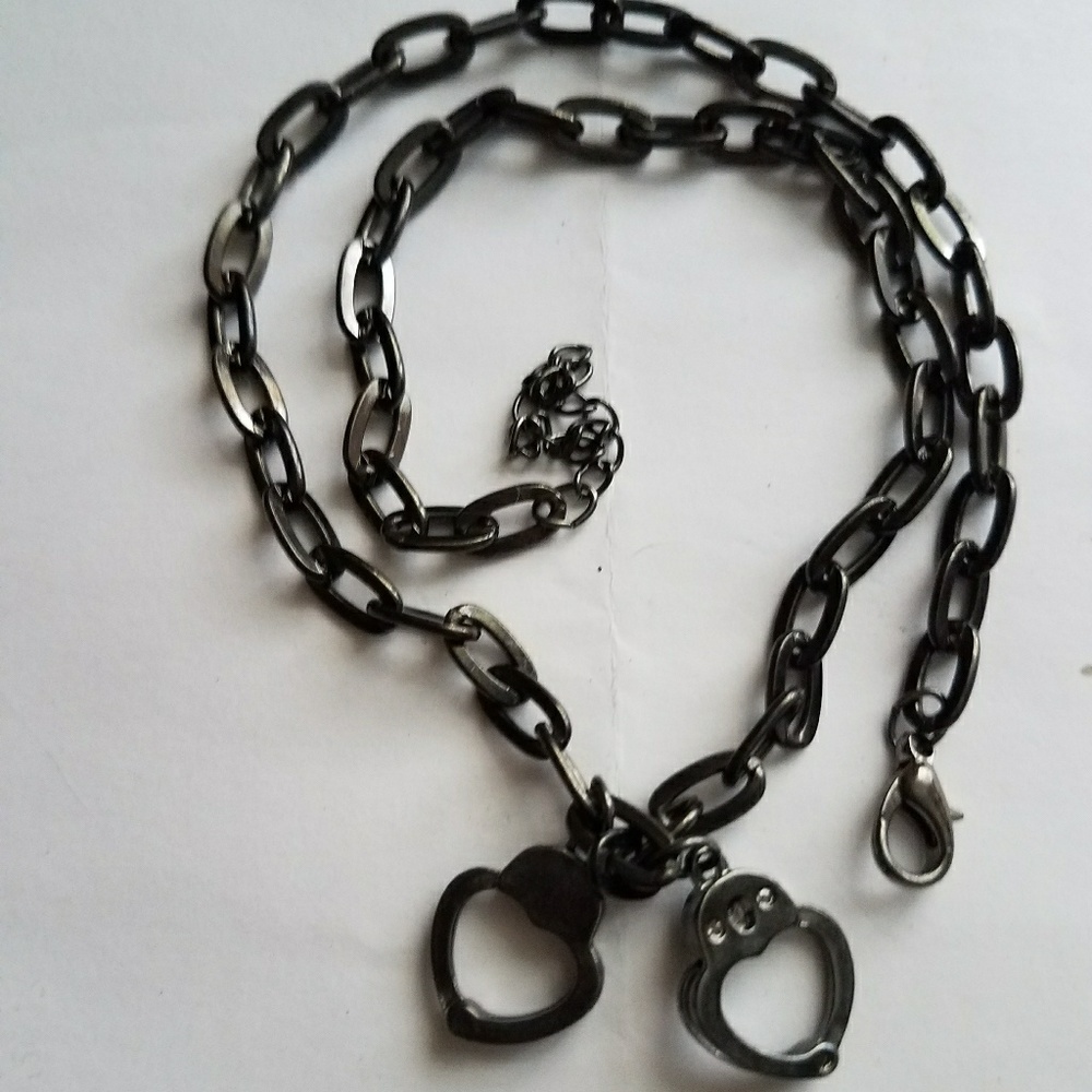 Very cute Black heart cuff necklace