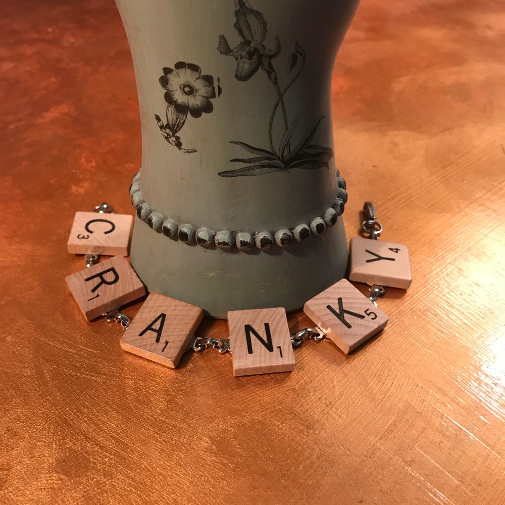 🍁5/25🍁Upcycled CRANKY Scrabble Bracelet