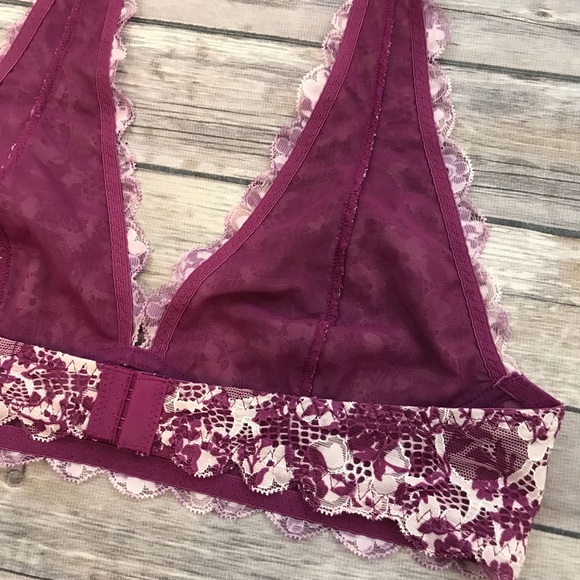 New Free People Purple Patterned Lace Bralette - Picture 6 of 6