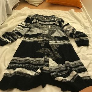 Black and White Patterned Cardigan