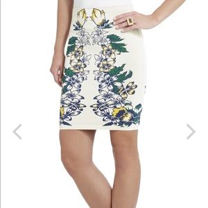 BCBG Caimbrie Floral Jacquard Skirt