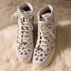 Jimmy Choo TOKYO White Leather Trainers With Stars