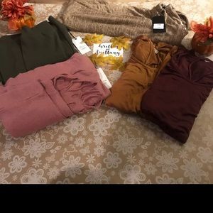 5 Piece Fall Sweater and Long Sleeve Lot