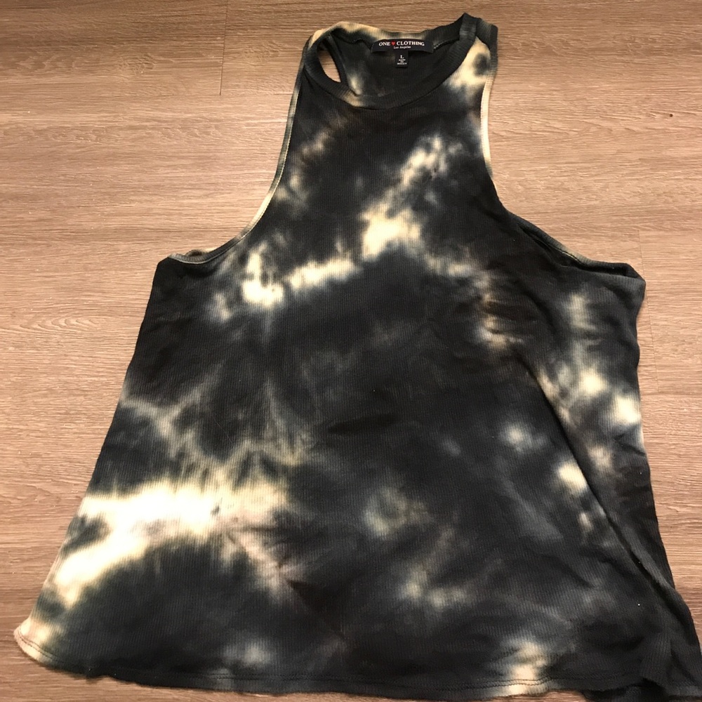 black acid wash tank top