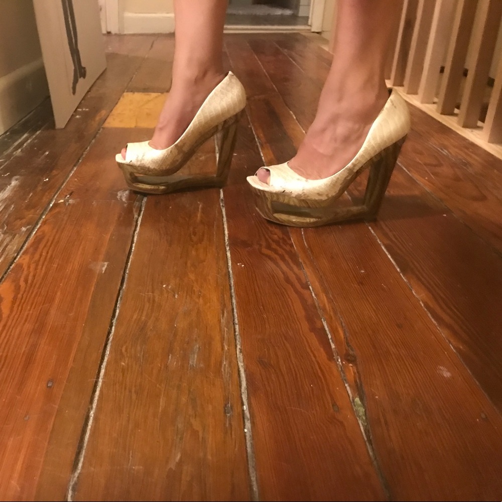 Jessica Simpson faux-snakeskin leather sandals