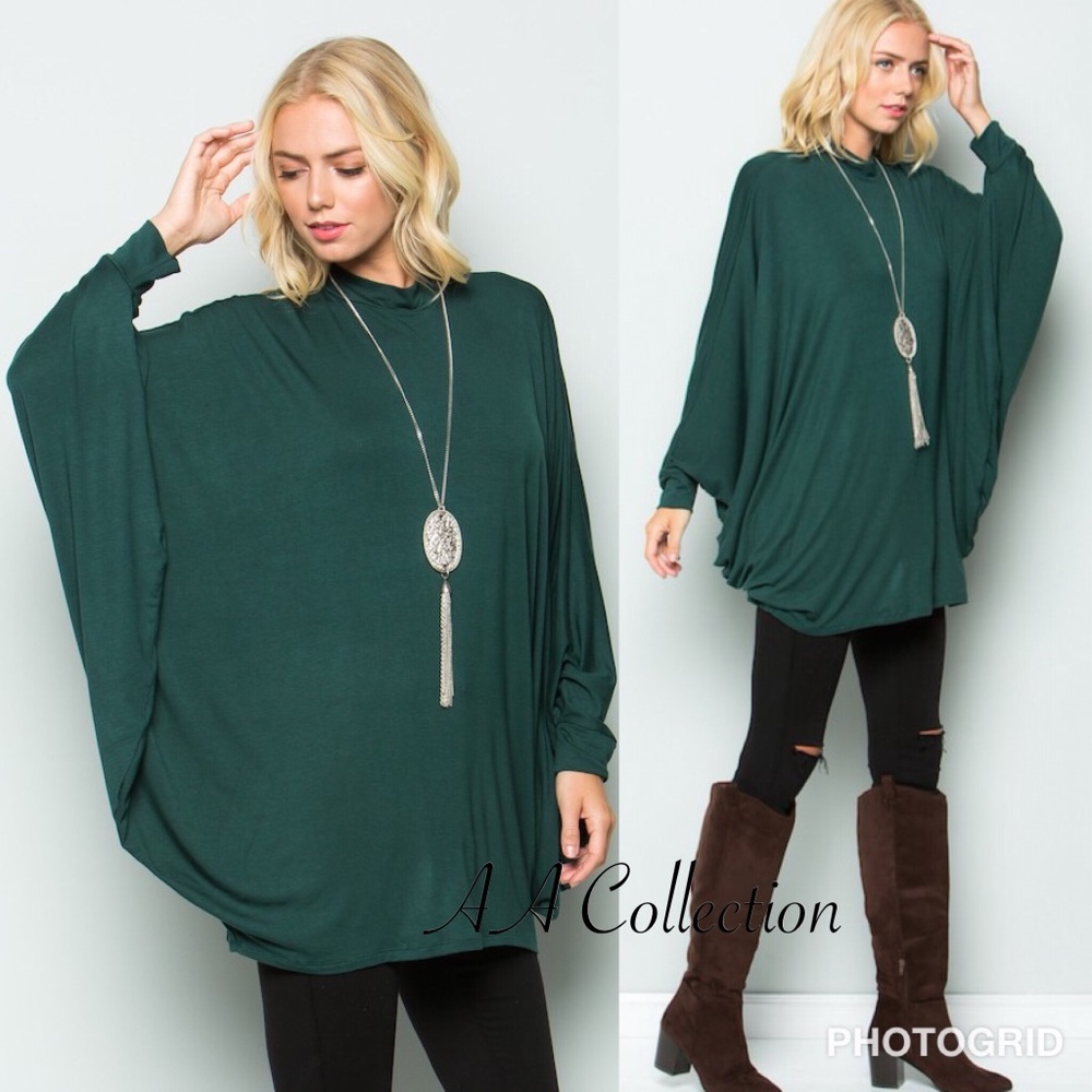 Long dolman sleeves drape Poncho top tunic sold - Picture 3 of 5