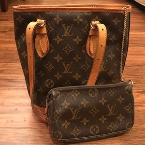 Authentic Louis Vuitton Monogram Petit Bucket Bag