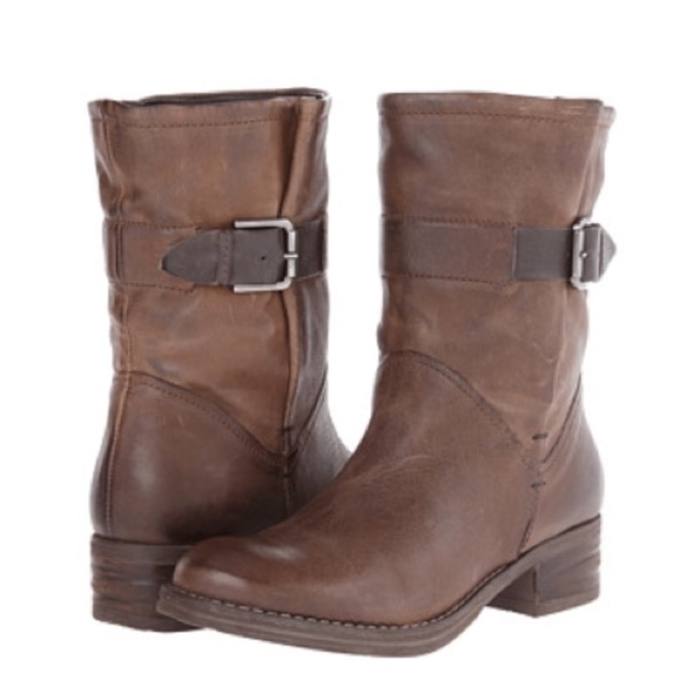 Clark’s Mezze Game Taupe Leather Mid Boots 7.5